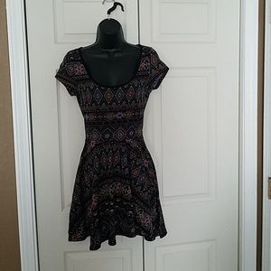 Aztec print skater dress